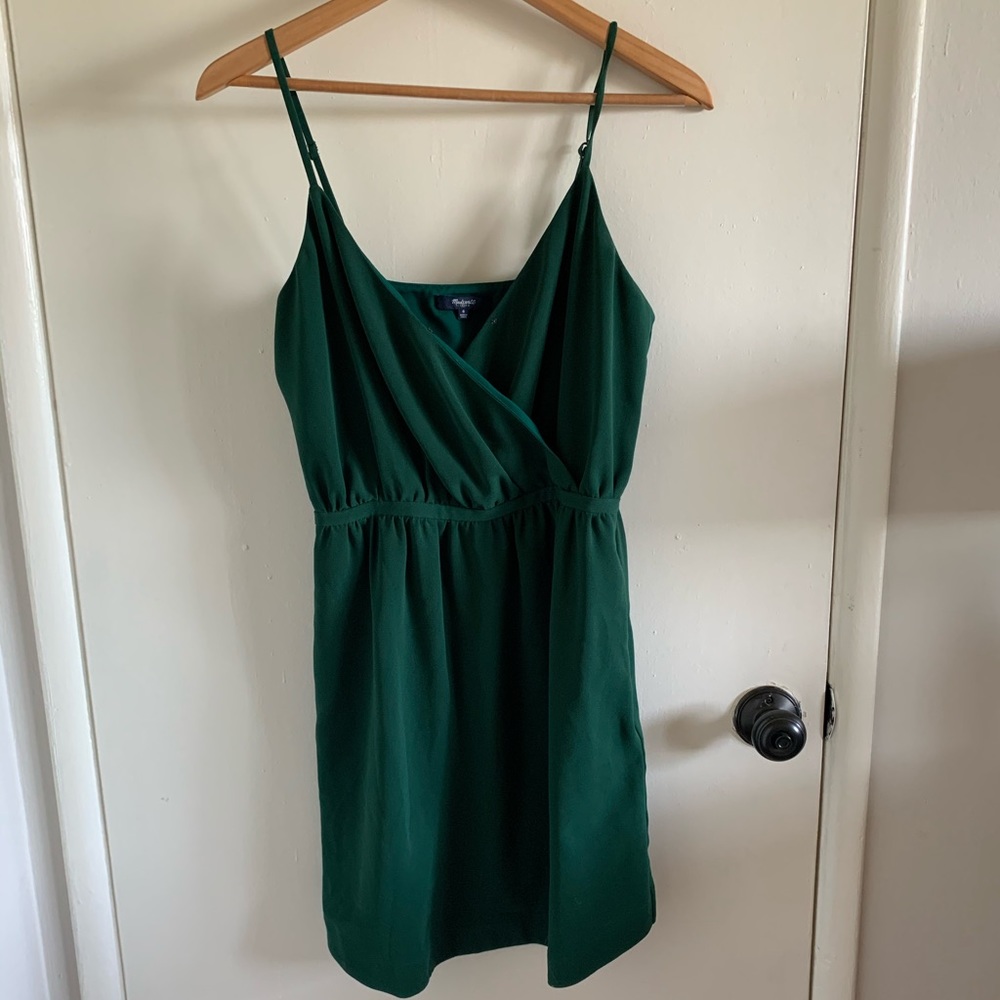 Madewell green mini dress.